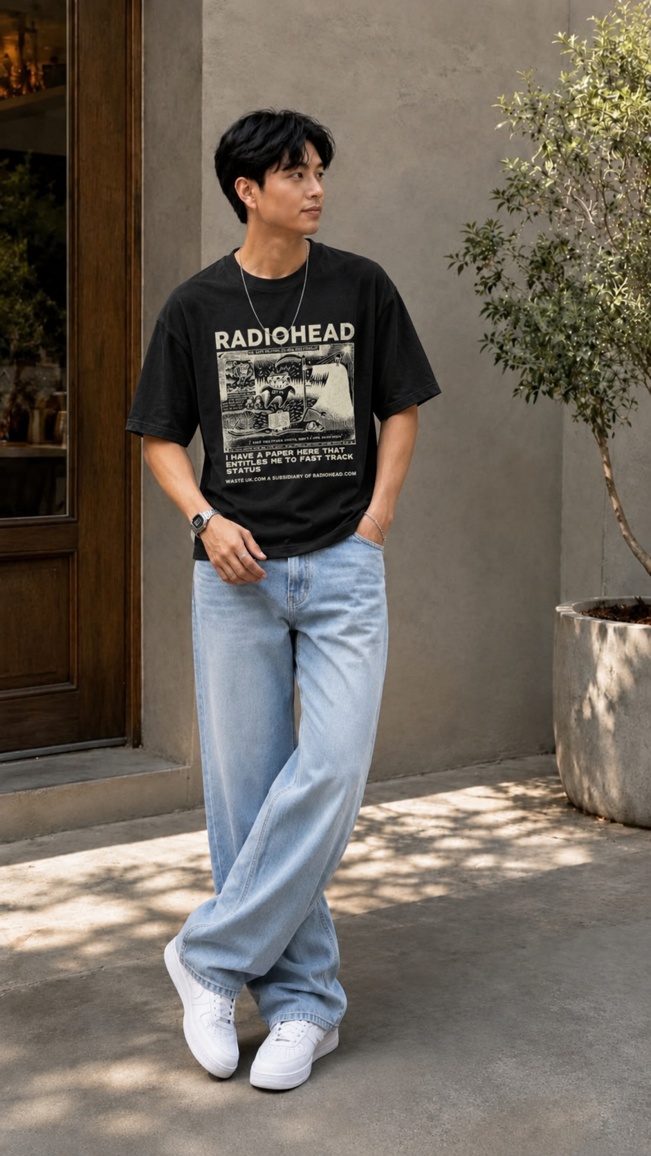 Radiohead Graphic Oversized T-Shirt – Unisex Heavyweight Cotton Streetwear Tee