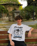Dual Match Cat Graphic Oversized T-Shirt