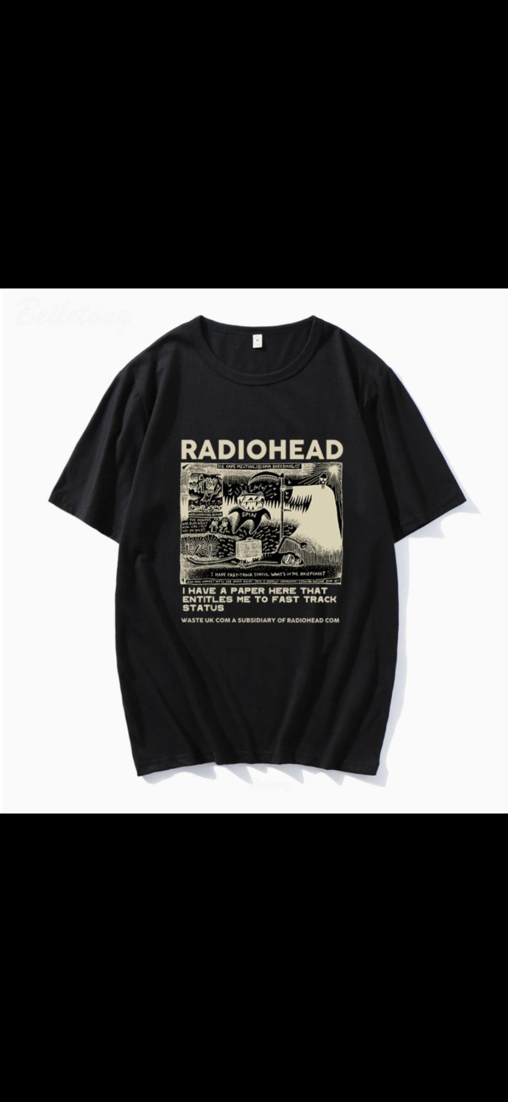 Radiohead Graphic Oversized T-Shirt – Unisex Heavyweight Cotton Streetwear Tee