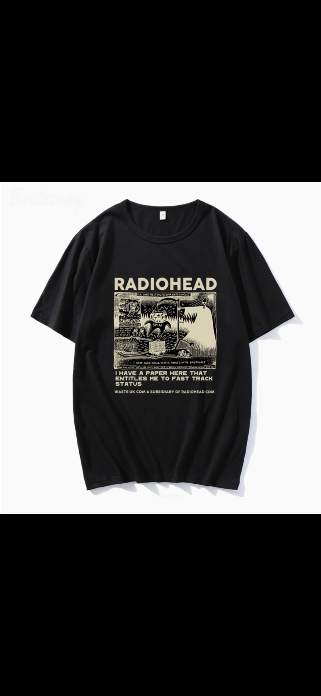 Radiohead Graphic Oversized T-Shirt – Unisex Heavyweight Cotton Streetwear Tee