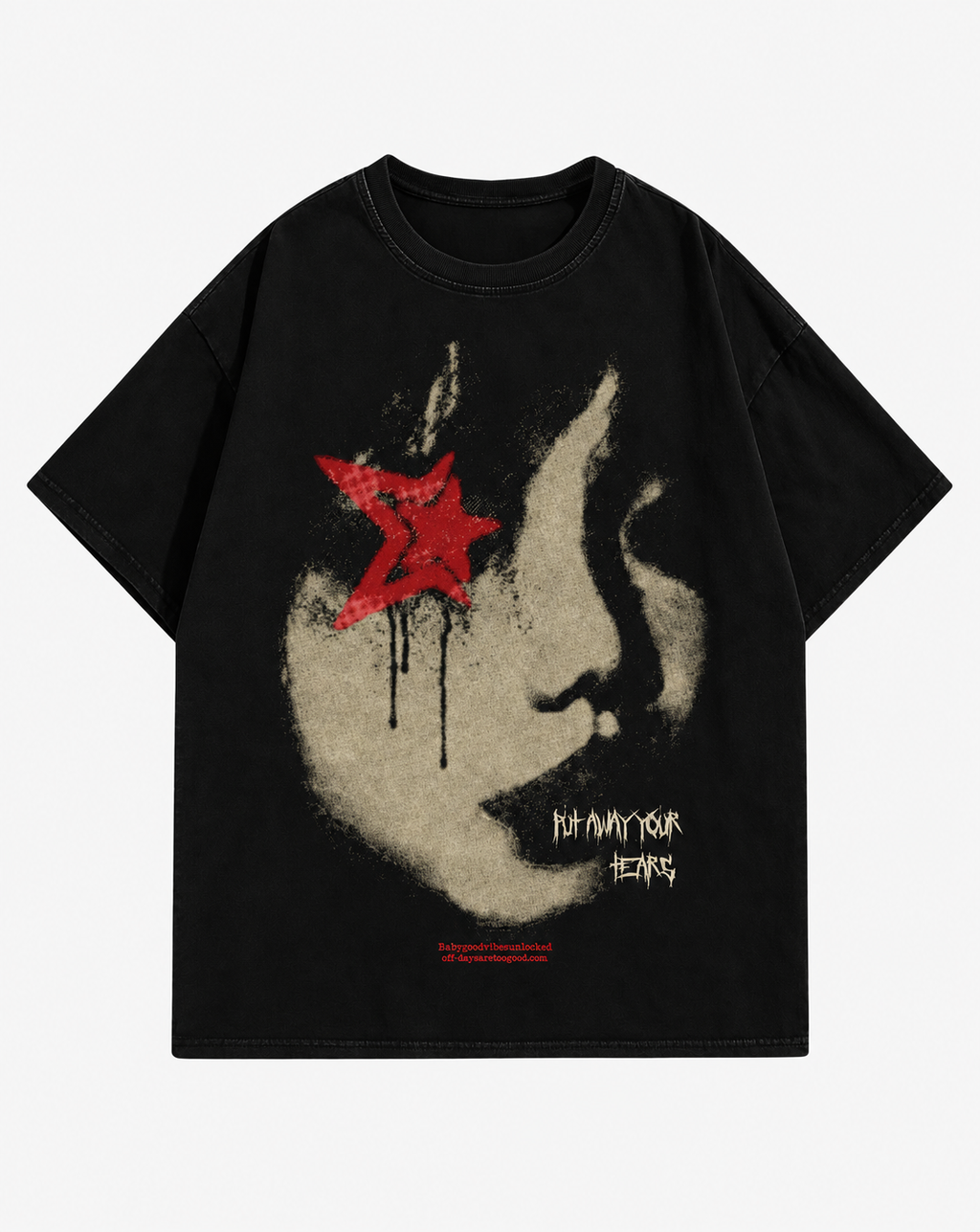 Midnight Tears Graphic Oversized T-Shirt