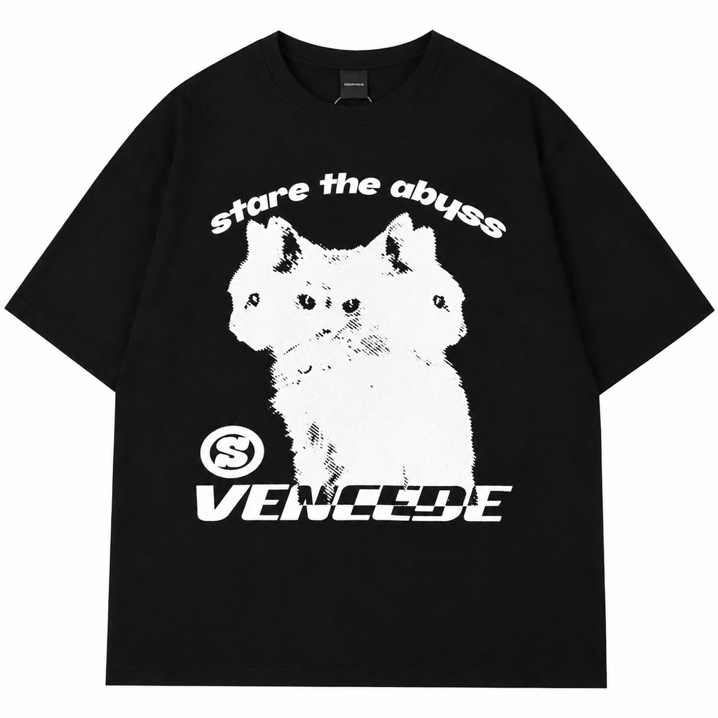 Stare The Abyss Graphic Oversized T-Shirt – Black